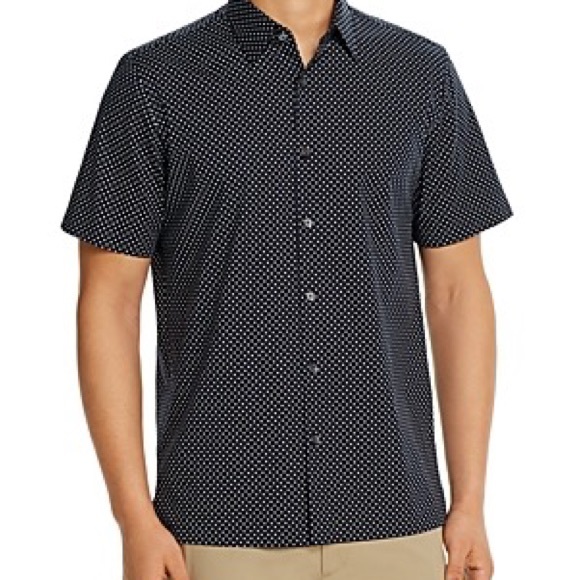 NWT Theory Irving Witan Slim Fit Short Sleeve Button Down Men’s Shirt Size Large - Picture 4 of 12